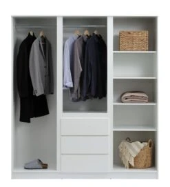 Armoire LIMFJORDEN 180x200 Combi Blanc -Royal Oak || Basic Soldes Boutique 213413