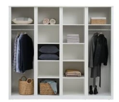 Armoire VEDDE 220x197 A/miroir Blanc -Royal Oak || Basic Soldes Boutique 213416