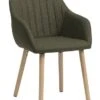 Chaise ADSLEV Tissu Vert Olive/coloris Chêne
