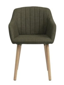 Chaise ADSLEV Tissu Vert Olive/coloris Chêne -Royal Oak || Basic Soldes Boutique 213484