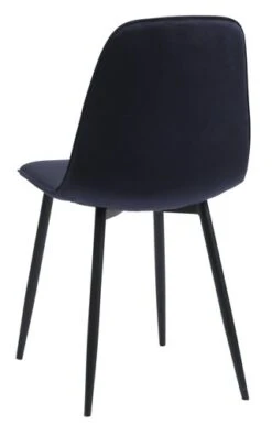 Chaise BISTRUP Velours Bleu Foncé/noir -Royal Oak || Basic Soldes Boutique 213492