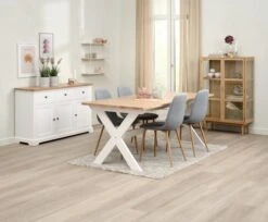 Buffet VISLINGE 3 Portes 3 Tiroirs Naturel/blanc -Royal Oak || Basic Soldes Boutique 213800
