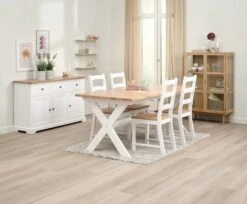 Buffet VISLINGE 3 Portes 3 Tiroirs Naturel/blanc -Royal Oak || Basic Soldes Boutique 213801