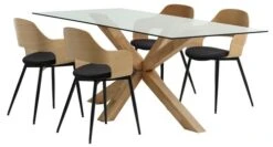 AGERBY L190 Table ChĂȘne + 4 HVIDOVRE Chaises ChĂȘne/noir