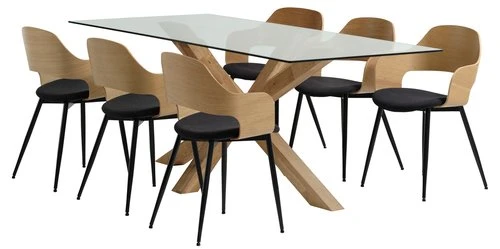 AGERBY L190 Table Chêne + 4 HVIDOVRE Chaises Chêne/noir 2 AGERBY L190 Table Chêne + 4 HVIDOVRE Chaises Chêne/noir – Image 2