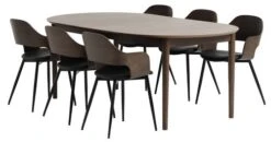 MARSTRAND Ø110 Table Chêne Foncé + 4 HVIDOVRE Chaises Ch. F. -Royal Oak || Basic Soldes Boutique 213964