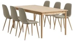 MARSTRUP L190/280 Table Chêne + 4 BISTRUP Chaises Sable 5 MARSTRUP L190/280 Table Chêne + 4 BISTRUP Chaises Sable -Royal Oak || Basic Soldes Boutique 213970