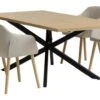 NORTOFT L200 Table Chêne + 4 ADSLEV Chaises Tissu Beige