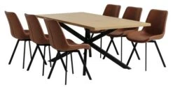 NORTOFT L200 Table Chêne + 4 HYGUM Chaises Cognac -Royal Oak || Basic Soldes Boutique 213976