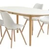 EGENS L190/270 Table Blanc + 4 KASTRUP Chaises Blanc