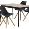 JEGIND L130 Table Chêne/noir + 4 BLOKHUS Chaises Noir