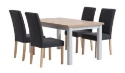 MARKSKEL L150/193 Table Gris + 4 TUREBY Chaises Anthracite