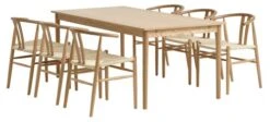 MARSTRUP L190/280 Table Chêne + 4 GUDERUP Chaises Ch./nat. -Royal Oak || Basic Soldes Boutique 214171