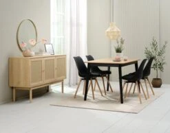 Buffet HALMSTAD 3 Portes Polyrotin/coloris Chêne -Royal Oak || Basic Soldes Boutique 214353