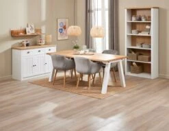 Bibliothèque MARKSKEL 5 Tablettes Blanc/chêne -Royal Oak || Basic Soldes Boutique 214474 1