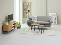 Meuble TV HEMDRUP 2 Portes Chêne -Royal Oak || Basic Soldes Boutique 216434