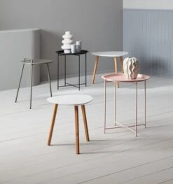 Bout De Canapé TAPS 40x40 Blanc/bambou -Royal Oak || Basic Soldes Boutique 216457 2