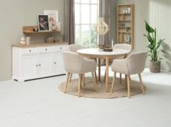 Buffet VISLINGE 3 Portes 3 Tiroirs Naturel/blanc -Royal Oak || Basic Soldes Boutique 218124 1