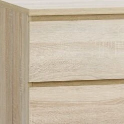 Commode 3+3 Tiroirs LIMFJORDEN Coloris Chêne Clair -Royal Oak || Basic Soldes Boutique 37884
