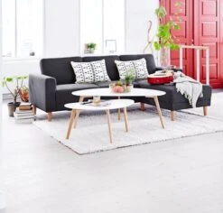 Royal Oak Table Basse LEJRE 48x85 Blanc/chêne -Royal Oak || Basic Soldes Boutique 60284 1