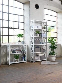 Étagère ALMIND 3 Tablettes Blanc -Royal Oak || Basic Soldes Boutique 73161