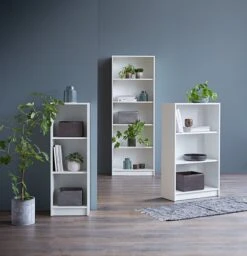 Bibliothèque HORSENS 5 Tablettes Blanc -Royal Oak || Basic Soldes Boutique 84886