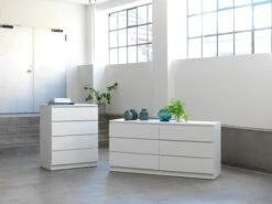 Commode 3+3 Tiroirs LIMFJORDEN Blanc -Royal Oak || Basic Soldes Boutique 85055