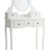 Coiffeuse MALLING A/miroir 5 Tiroirs Blanc