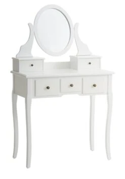 Coiffeuse MALLING A/miroir 5 Tiroirs Blanc