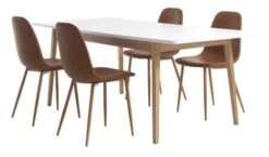 GAMMELGAB L160/200 Table + 4 JONSTRUP Chaises Cognac/chêne