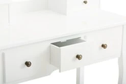 Coiffeuse MALLING A/miroir 5 Tiroirs Blanc -Royal Oak || Basic Soldes Boutique 86992