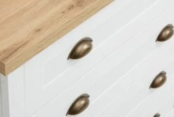 Commode 4 Tiroirs MARKSKEL Blanc/coloris Chêne -Royal Oak || Basic Soldes Boutique 86997