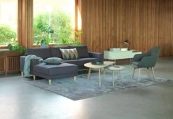 Fauteuil UDSBJERG Tissu Gris/chêne -Royal Oak || Basic Soldes Boutique 87379