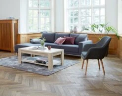 Fauteuil UDSBJERG Tissu Gris/chêne -Royal Oak || Basic Soldes Boutique 87384