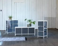 Commode 3 Boîtes ODBY Blanc/gris -Royal Oak || Basic Soldes Boutique 87475