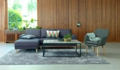 Fauteuil UDSBJERG Tissu Gris/chêne -Royal Oak || Basic Soldes Boutique 87520