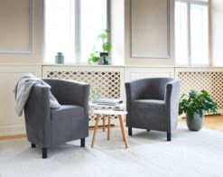 Bout De Canapé TAPS 40x40 Blanc/bambou -Royal Oak || Basic Soldes Boutique 87568 1