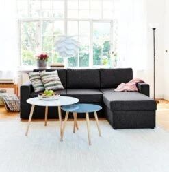 Canapé Convertible Avec Méridienne MARSLEV Gris Foncé -Royal Oak || Basic Soldes Boutique 95768