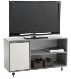 Meuble TV BILLUND Blanc/béton -Royal Oak || Basic Soldes Boutique 98418