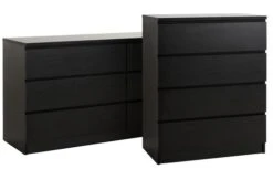 Commode 3+3 Tiroirs LIMFJORDEN Noir -Royal Oak || Basic Soldes Boutique 98856 1