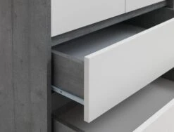 Armoire BILLUND 80x193 Blanc/béton -Royal Oak || Basic Soldes Boutique 98865