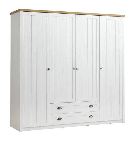 Armoire MARKSKEL 212x210 Blanc/chêne 1 Armoire MARKSKEL 212x210 Blanc/chêne