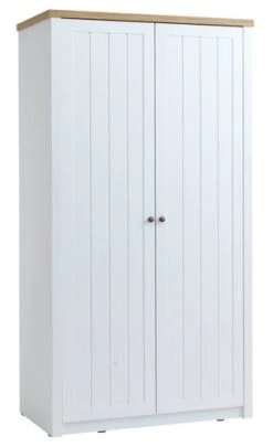Armoire MARKSKEL 112x210 Blanc/chĂȘne