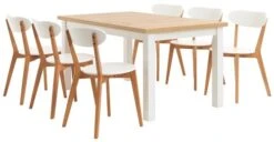 Table MARKSKEL 150x193 Blanc/coloris Chêne -Royal Oak || Basic Soldes Boutique 99279
